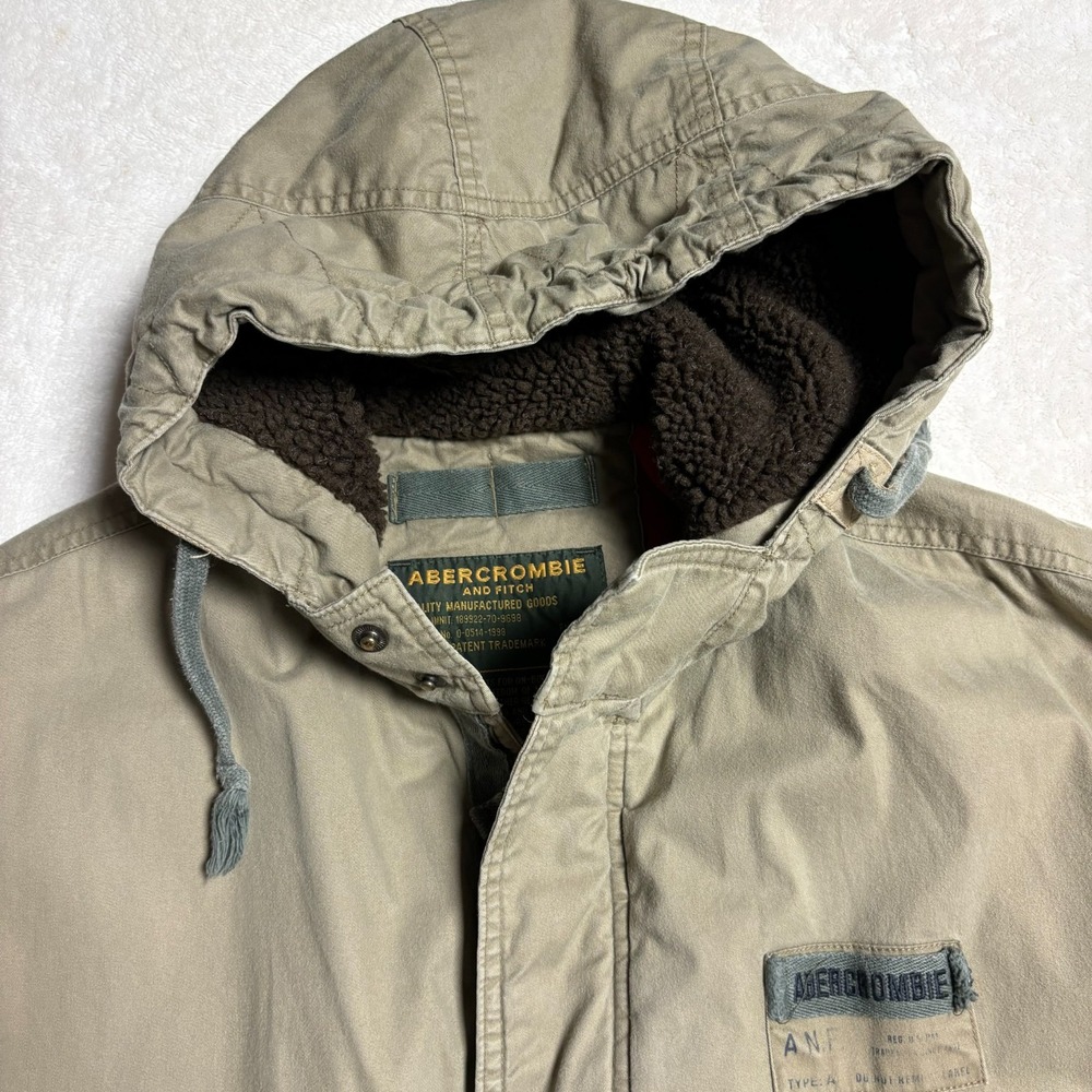 Abercrombie and Fitch Vintage Y2K Military Field Hooded Jacket Mens Medium - Picture 5 of 16